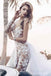 Unique See Through Short One Shoulder Long Sleeve Wedding Dresses,WD734