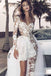 Unique See Through Short One Shoulder Long Sleeve Wedding Dresses,WD734
