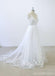2018 Simple V Neck Lace Chapel Tail A-line White Wedding Dresses Online, WD372