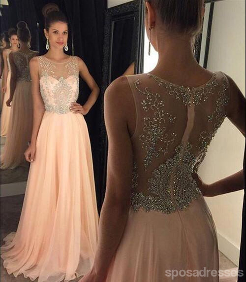 Blush Pink Sexy Prom Dresses, See Through Long Prom Dress, Sexy Prom Dress, 2016 Prom Dress, Dresses For Prom, Party Evening Prom Dress, 17003