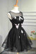 Popular Black Illusion Cheap Short Homecoming Dresses Online, CM640