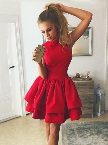 Modest High Neck Red Cheap Short Homecoming Dresses Online, CM652 SposaDresses Modest High Neck Red Cheap Short Homecoming Dresses Online, CM652 SposaDresses