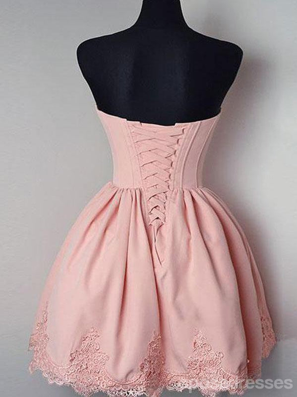 Cheap Short Simple Cute Sweetheart Pink Homecoming Dresses 2018, CM480