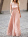 Sexy Backless Lace Straps Peach Long Evening Prom Dresses, 17514