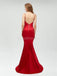 Cheap Simple Backless Dark Red Mermaid Long Evening Party Prom Dresses, 175200