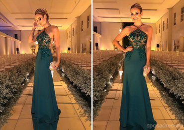 Sexy Memaid Beaded Green Cheap Long Evening Prom Dresses, Cheap Sweet 16 Dresses, 18371