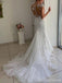 Cap Sleeves Floral Mermaid Handmade Lace Wedding Dresses,WD766