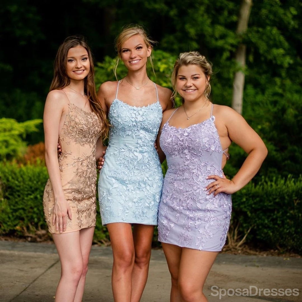 Sexy Mermaid Lace Lilac Short Cheap Homecoming Dresses Online, CM818