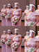 Pink Mermaid One Shoulder Cheap Long Bridesmaid Dresses,WG1549