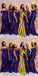 Mismatched Royal Blue Mermaid Cheap Long Bridesmaid Dresses,WG1428