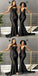 Mismatched Simple Black Mermaid Cheap Long Bridesmaid Dresses,WG1308