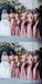 Pink Mermaid One Shoulder Cheap Long Bridesmaid Dresses,WG1437