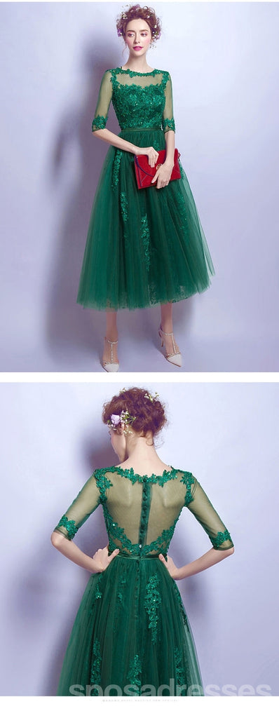 Green Short Sleeves Jewel Homecoming Dresses,Cheap Short Prom Dresses,CM922