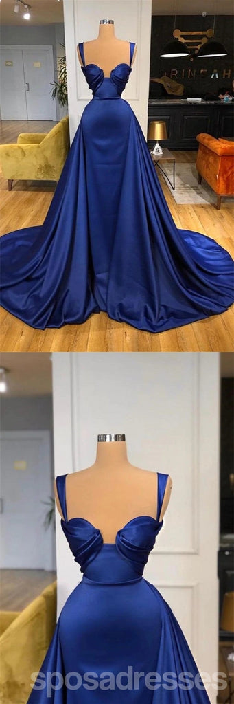 Royal Blue Mermaid Straps Cheap Long Prom Dresses,Evening Party Dresses,12848