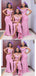 Floral Mermaid Pink Off Shoulder Cheap Long Bridesmaid Dresses,WG1669