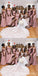 Mismatched Pink Side Slit Mermaid Cheap Long Bridesmaid Dresses,WG1450