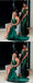 Sexy Mermaid Green Side Slit Cheap Maxi Long Bridesmaid Dresses,WG1695