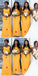 Mismatched Yellow Mermaid Cheap Long Bridesmaid Dresses,WG1419