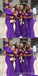 Purple Mermaid One Shoulder Cheap Long Bridesmaid Dresses,WG1461