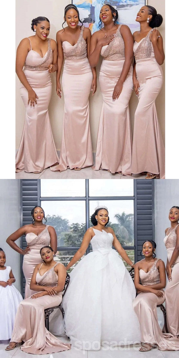 Light Pink Mermaid One Shoulder Cheap Long Bridesmaid Dresses,WG1443 SposaDresses Light Pink Mermaid One Shoulder Cheap Long Bridesmaid Dresses,WG1443 SposaDresses