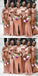 Pink Mermaid One Shoulder Side Slit Cheap Long Bridesmaid Dresses,WG1224