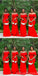 Bright Red Mermaid One Shoulder Cheap Long Bridesmaid Dresses,WG1639