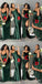 Mismatched Green Mermaid Cheap Long Bridesmaid Dresses Online,WG1218