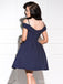 Simple Spaghetti Straps Off Shoulder Satin Short Cheap Homecoming Dresses Online, CM832