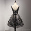 V Neckline Short Black Lace Homecoming Prom Dresses,  Little Back Dress,  CM205