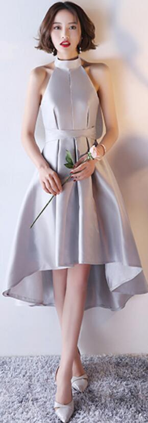 Summer Gray Short Mismatched Simple Cheap Bridesmaid Dresses Online, WG505