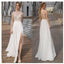 Beautiful White Side Split Prom Dress, Open Back Charming Bridesmaid Dresses, WD0190