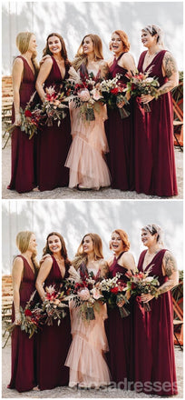 Mismatched Chiffon Cheap Long Bridesmaid Dresses Online, WG353