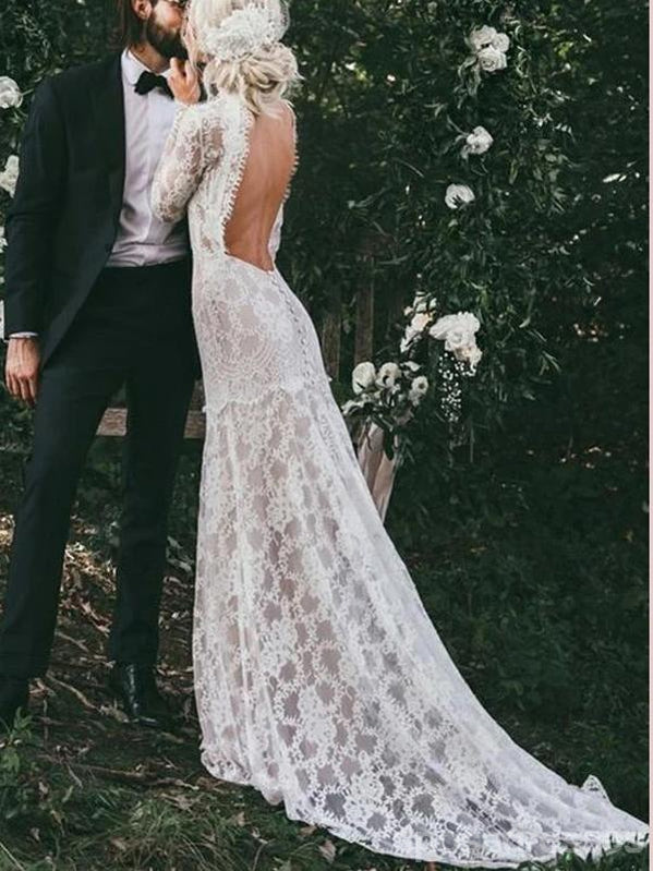high neck long sleeve backless wedding dress High Neck Wedding Dress with Long Sleeves Wedding Gown Open Back Lace with Waist Bow Plus Size Size 26W