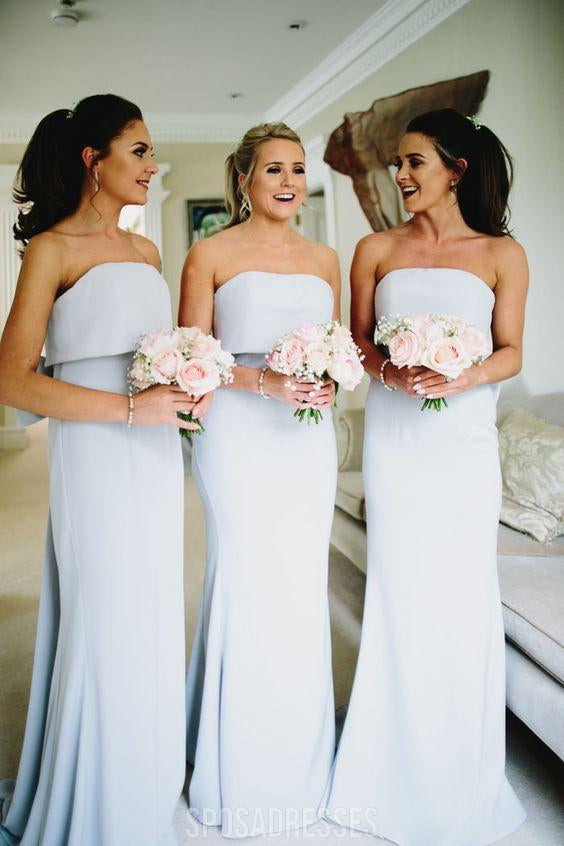 Simple Strapless Grey Cheap Long Bridesmaid Dresses Online, WG205 SposaDresses Simple Strapless Grey Cheap Long Bridesmaid Dresses Online, WG205 SposaDresses