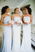 Simple Strapless Grey Cheap Long Bridesmaid Dresses Online, WG205