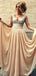 Long Silver Sequin Scoop Neckline Chiffon Prom Bridesmaid Dresses, PD0080