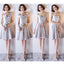 Silver Gray Short Mismatched Simple Short Bridesmaid Dresses Online, WG504