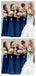 Mismatched Navy Blue Cheap Long Cheap Bridesmaid Dresses Online, WG626