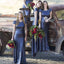 Cap Sleeve Round Neck Royal Blue Sequin Mermaid Long Bridesmaid Dresses, WG61