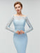 Long Sleeves Lace Mermaid High Low Cheap Bridesmaid Dresses Online, WG580