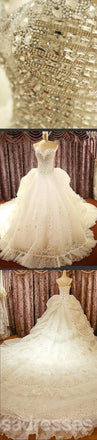 Luxury Sweetheart Sparkle Rhinestone Lace Wedding Dresses, Gorgeous Bridal Gown, WD0068