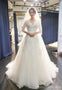 V Neckline Tulle Lace A line Wedding Dresses, Custom Made Long Wedding Gown, Cheap Wedding Gowns, WD203