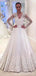 See Through Lace Long Sleeves A-line Wedding Dresses Online, Cheap Lace Bridal Dresses, WD451