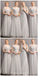 Light Grey Floor Length Mismatched Cheap Bridesmaid Dresses Online, WG545