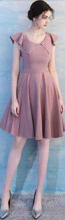 Unique Dusty Pink Short Mismatched Simple Cheap Bridesmaid Dresses, WG511