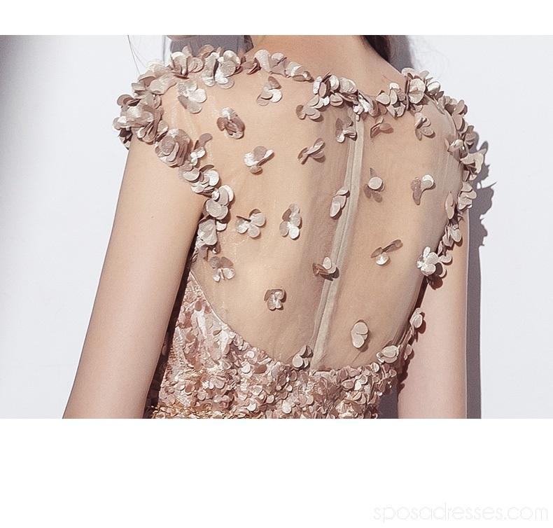 Cap Sleeves See Through Gold Lace Cheap Homecoming Dresses Online, Cheap Short Prom Dresses, CM789