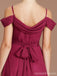 Chiffon Dark Red Spaghetti Straps Long Cheap Bridesmaid Dresses Online, WG676