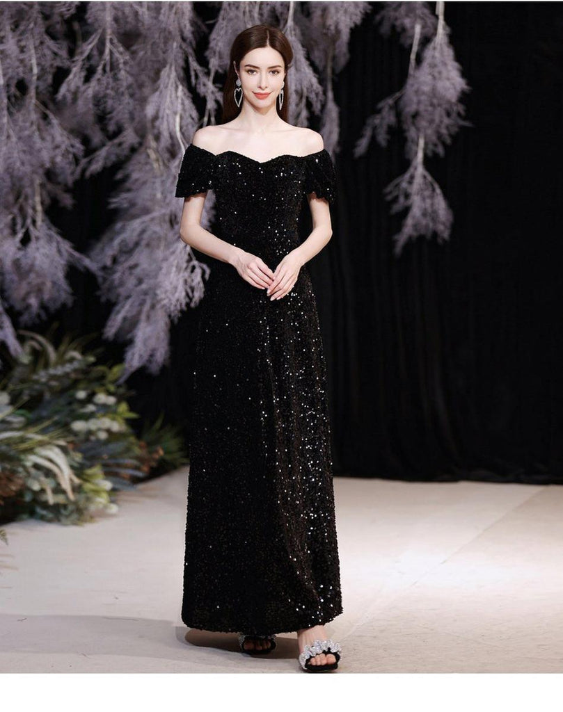 Black A-line Off Shoulder Cheap Long Prom Dresses Online,Dance Dresses SposaDresses Black A-line Off Shoulder Cheap Long Prom Dresses Online,Dance Dresses SposaDresses