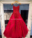 Spaghetti Straps Red A-line Cheap Evening Prom Dresses, Evening Party Prom Dresses, 12180
