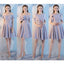 Cheap Gray Short Mismatched Simple Short Bridesmaid Dresses Online, WG506